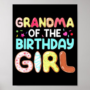 Groovy Grandma Of The Birthday Girl Cute Do Family Poster