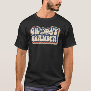 Groovy Grandpa New Papa Pregnancy Reveal Birthday T-Shirt