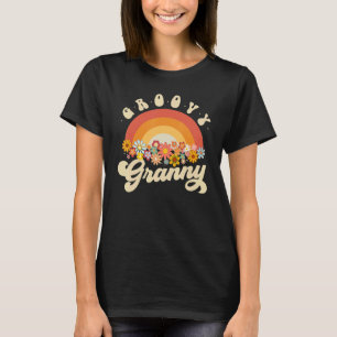 Groovy Granny Retro Rainbow Colorful Flowers Grand T-Shirt