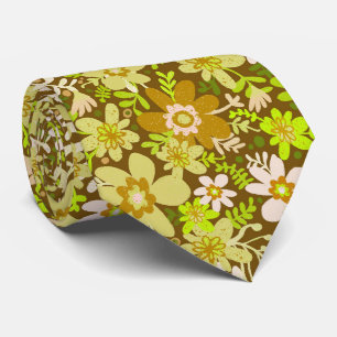 Groovy Green Blooms Neck Tie