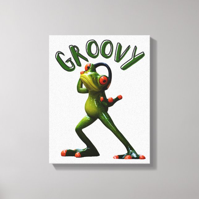Groovy Green Frog Canvas Print (Front)
