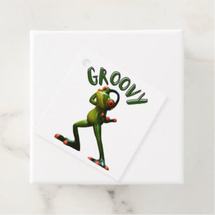 Groovy Green Frog Favour Tags