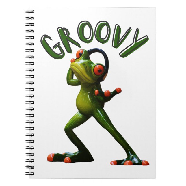 Groovy Green Frog Notebook (Front)