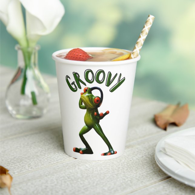 Groovy Green Frog Paper Cups (Insitu)