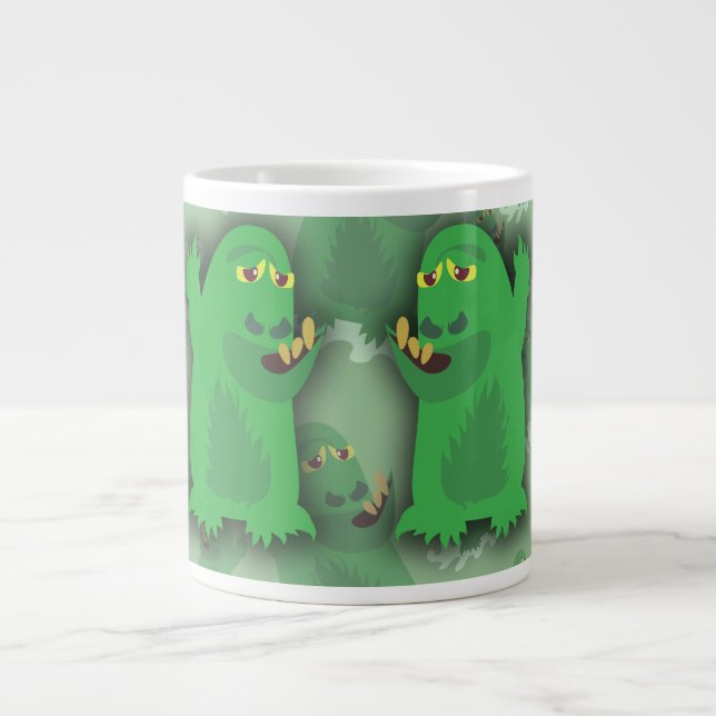 Groovy Green Monster Pals Large Coffee Mug (Front)