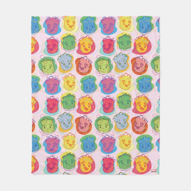 Groovy Groot Faces Fleece Blanket (Front)