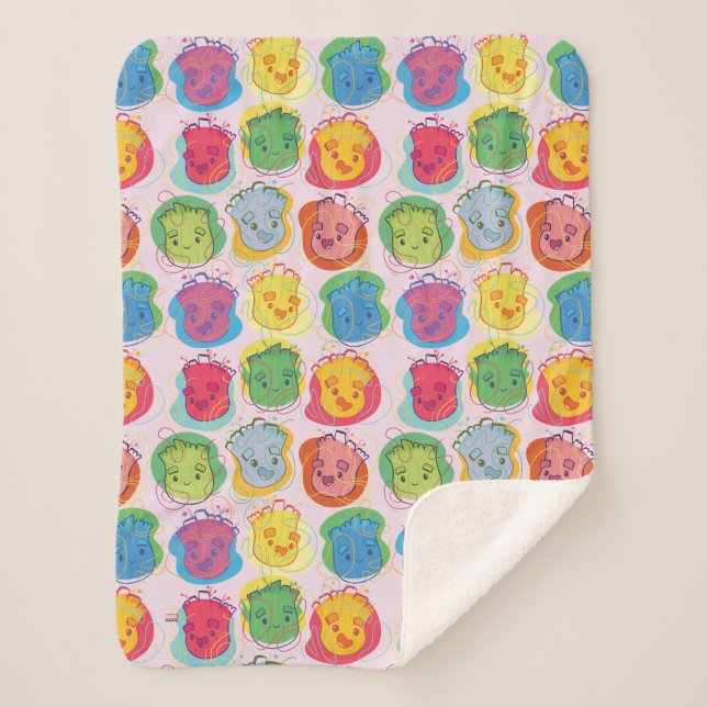 Groovy Groot Faces Sherpa Blanket (Front)