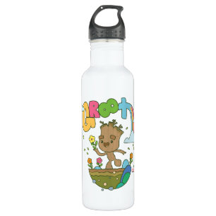 Groovy Groot Flowers and Rainbow 710 Ml Water Bottle
