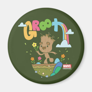 Groovy Groot Flowers and Rainbow Magnet