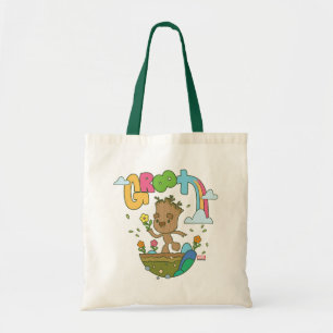 Groovy Groot Flowers and Rainbow Tote Bag