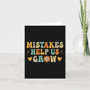 Groovy Growth Mindset Positive Retro Teachers Back Card