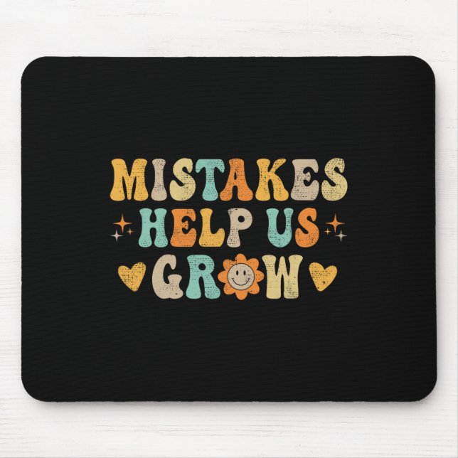Groovy Growth Mindset Positive Retro Teachers Back Mouse Pad (Front)