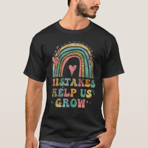 Groovy Growth Mindset Positive Retro Teachers Back T-Shirt