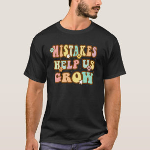 Groovy Growth Mindset Positive Retro Teachers Back T-Shirt