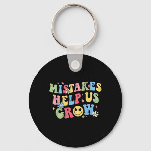 Groovy Growth Mindset Positive Retro Teachers Byck Keychain