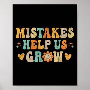 Groovy Growth Mindset Positive Retro Teachers Byck Poster