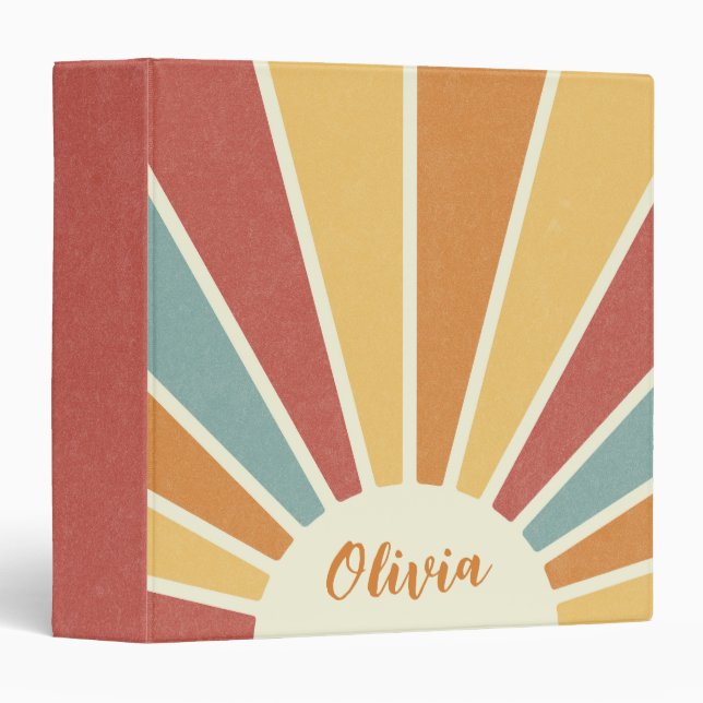 Groovy grunge retro style sunshine design binder (Front/Spine)