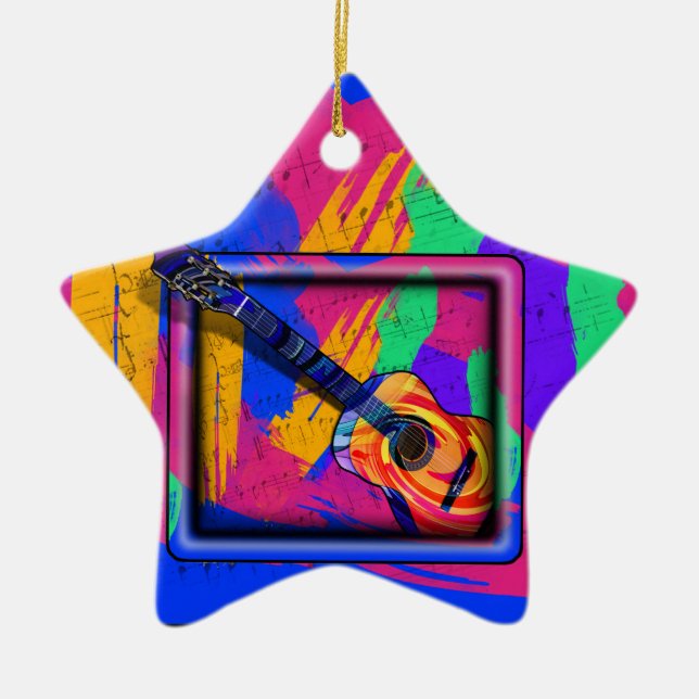 GROOVY GUITAR CERAMIC ORNAMENT (Front)