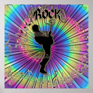 Groovy Guitar in a Tie-Dye Dream Music Poster