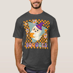 Groovy Halloween Booooks Retro Cute Spooky Ghost T T-Shirt
