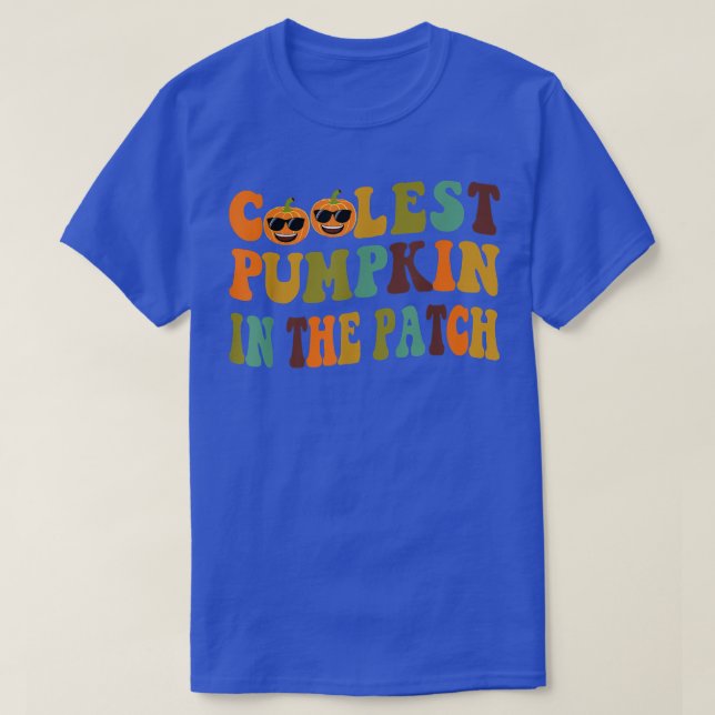 Groovy Halloween Coolest Pumpkin In The Patch Boys T-Shirt (Design Front)