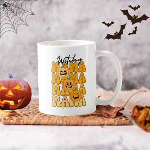 Groovy Halloween Funny Witchy Mama Fall Colours Coffee Mug