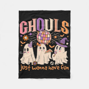 Groovy Halloween Ghouls Just Wanna Have Fun Dancin Fleece Blanket