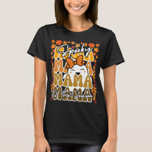 Groovy Halloween Mama Fall Cute Ghost Funny T-Shirt