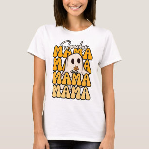 Groovy Halloween Mama ghost flower funny halloween T-Shirt