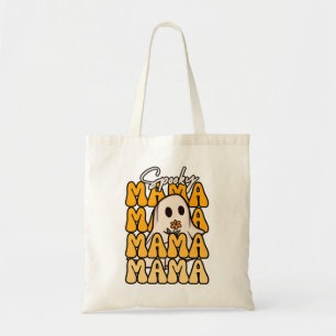 Groovy Halloween Mama ghost flower funny halloween Tote Bag
