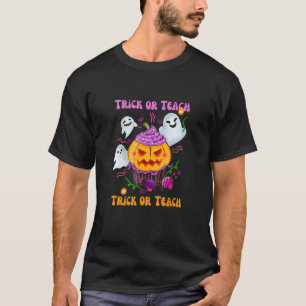 Groovy Halloween Trick or Teach Boo Ghost Pre-K Te T-Shirt