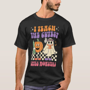Groovy Halloween Trick Teach The Cutest Little Mon T-Shirt