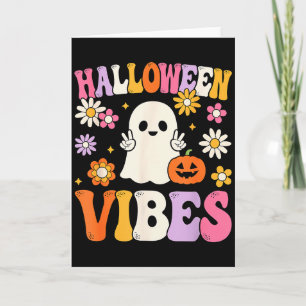 Groovy Halloween Vibes Costume Ghost Pumpkin  Card