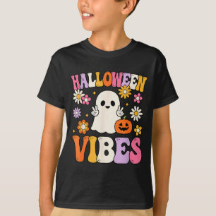 Groovy Halloween Vibes Costume Ghost Pumpkin  T-Shirt