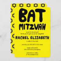 Groovy Handlettering Custom Bat Mitzvah Bold Stars