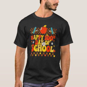 Groovy Happy 100th Day of School Students Teacher  T-Shirt