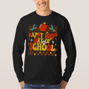 Groovy Happy 100th Day of School Students Teacher  T-Shirt