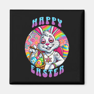 Groovy Happy Easter Bunny Smoking Weed Funny Magnet