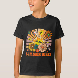 Groovy Happy Face Summer Vibes Sunshine Funny T-Shirt