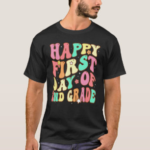 Groovy Happy First Day of 2nd Grade Welcome Back t T-Shirt