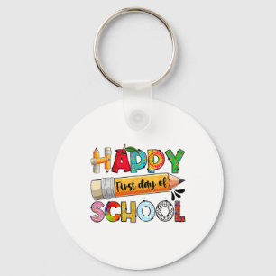 Groovy Happy First Day Of School Back To School St Keychain