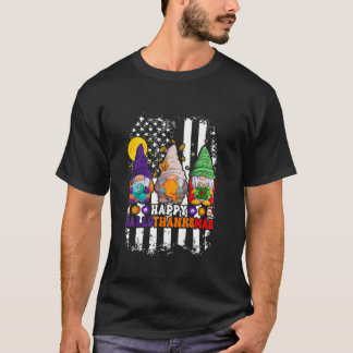 Groovy Happy Hallothanksmas Gnome Halloween Hippie T-Shirt