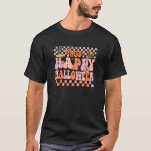 Groovy Happy Halloween Pumpkin Flower Spooky Mens T-Shirt