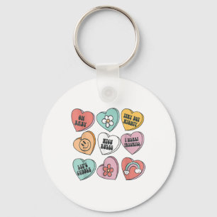 Groovy Heart Candy Nicu Nurse Valentines Day Gifts Keychain