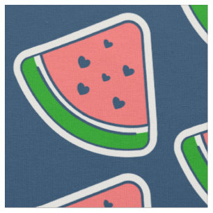 groovy heart watermelon fruit valentine 1960s fabric