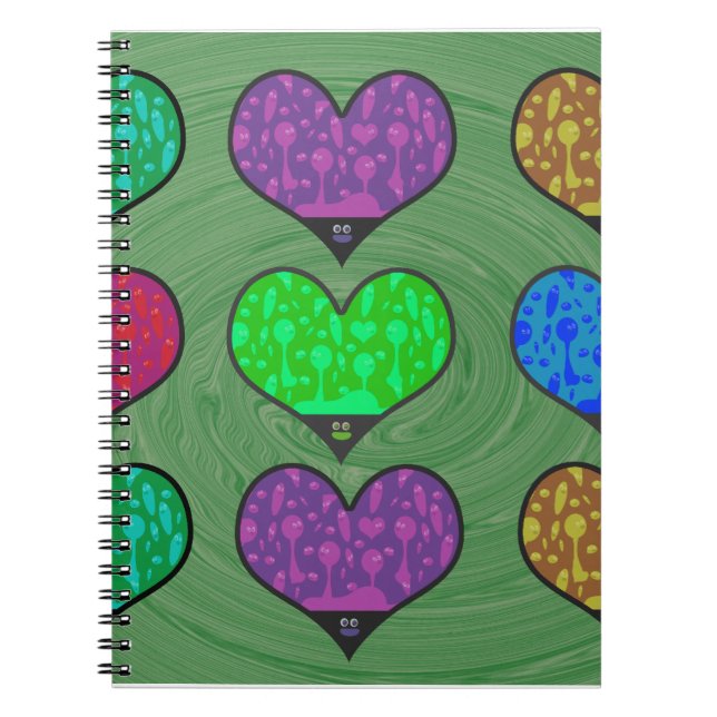 Groovy Hearts of Lava Notebook (Front)