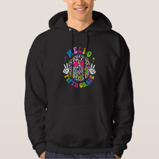 Groovy Hello Fifth Grade Vibes Retro Teachers Back Hoodie