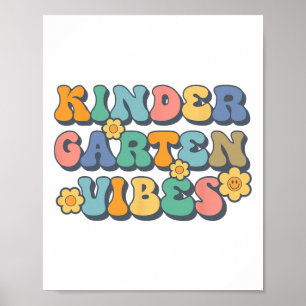 Groovy Hello Kindergarten Vibes Retro Teacher Ck T Poster