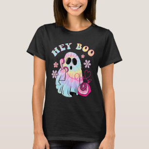 Groovy Hey Boo Cute Ghost Funny Halloween Girls Wo T-Shirt