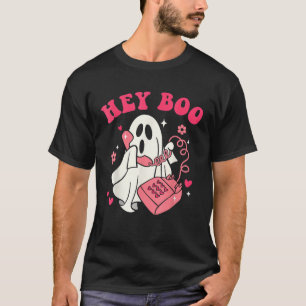 Groovy Hey Boo Cute Ghost Funny Halloween Mens Wom T-Shirt